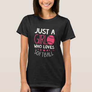 T-shirt Joueuse De Softball Graphique Femmes Et Filles