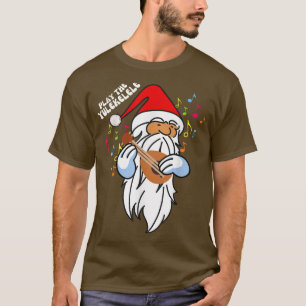T-shirt Jouez du Yulekele Santa mignon jouant du ukulélé C