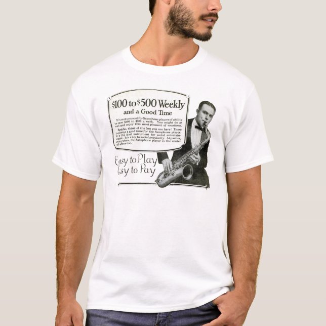T-shirt Jouez l'annonce de cru de saxophone (Devant)
