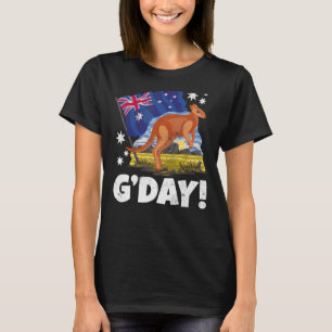 T-shirt Jour Bon Kangaroo Patriotique Australien Drapeau A