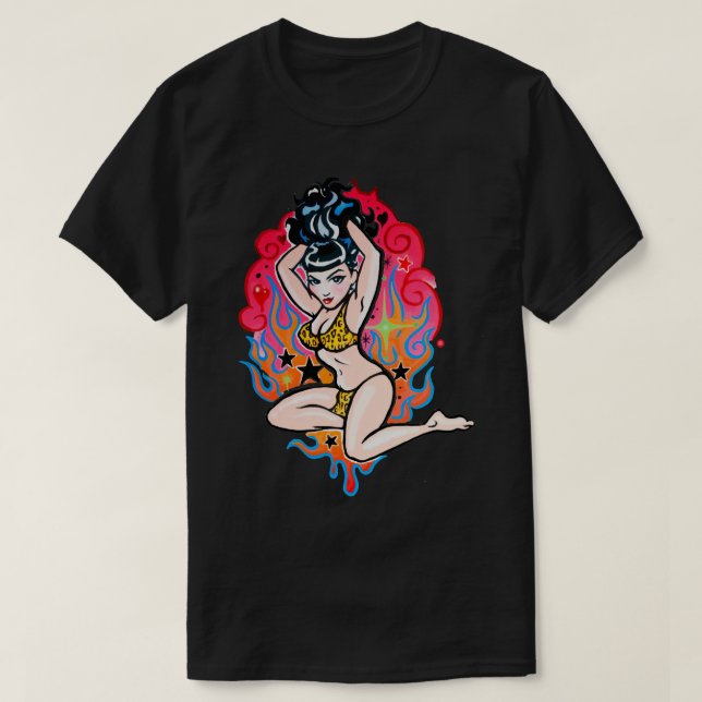 T-shirt Jour Cadeau Pour Bettie Page V12 Poster Hommes T S (Design devant)