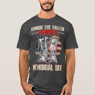 T-shirt Jour commémoratif des héros tombés Drapeau Vintage