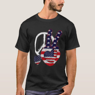T-shirt Jour commémoratif drapeau américain Paix Patriotiq