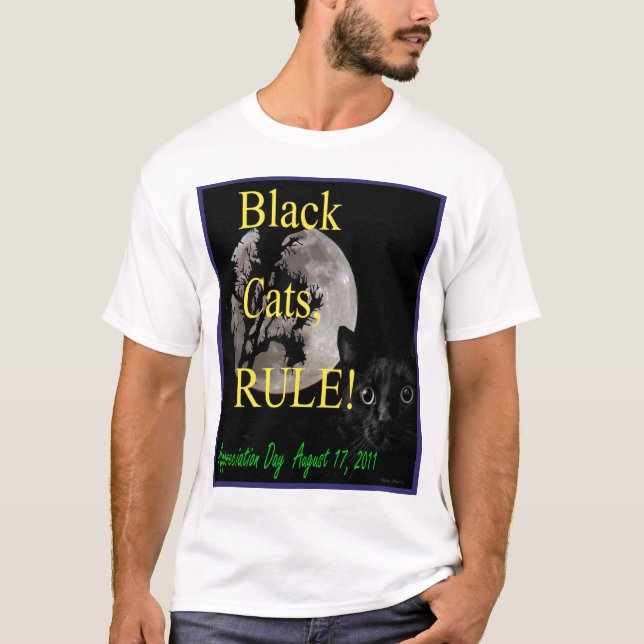 T-shirt Jour d'appréciation de chat noir (Devant)