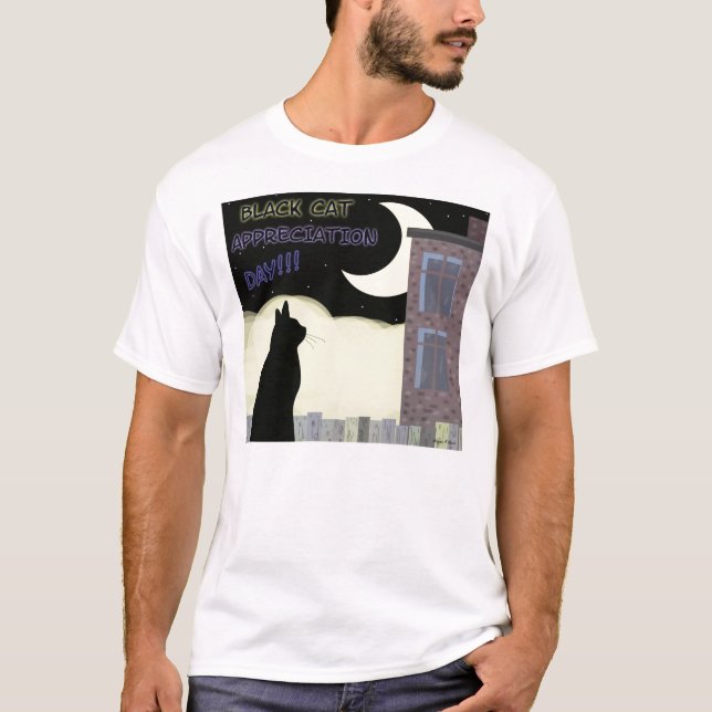 T-shirt Jour d'appréciation de chat noir ! (Devant)