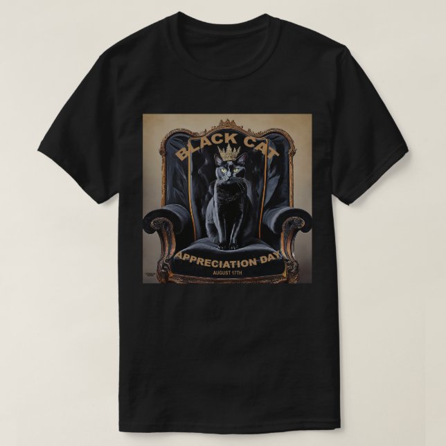 T-shirt Jour d'appréciation des chats noirs (Design devant)
