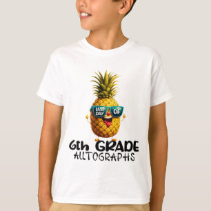 T-shirt Jour de 6e année Autographe Graduation Garçons Fil