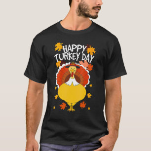T-shirt Jour de bon thanksgiving Drôle Pèlerin mignon Turq