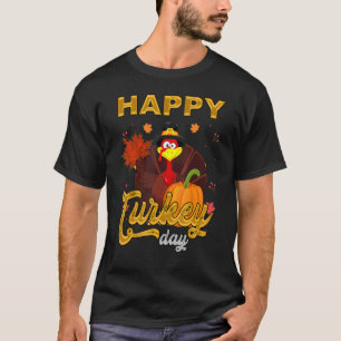 T-shirt Jour de bon thanksgiving Drôle Pèlerin mignon Turq