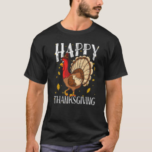 T-shirt Jour de bon thanksgiving Drôle Pèlerin mignon Turq
