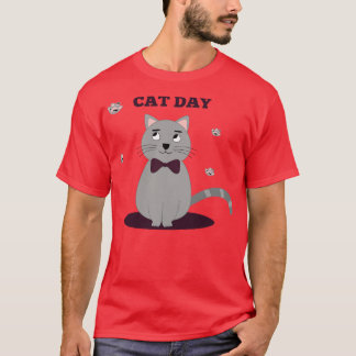 T-shirt Jour De Chat Drôle Et Mignonne