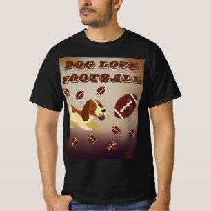 T-shirt Jour de football saison Funny Chien Brown