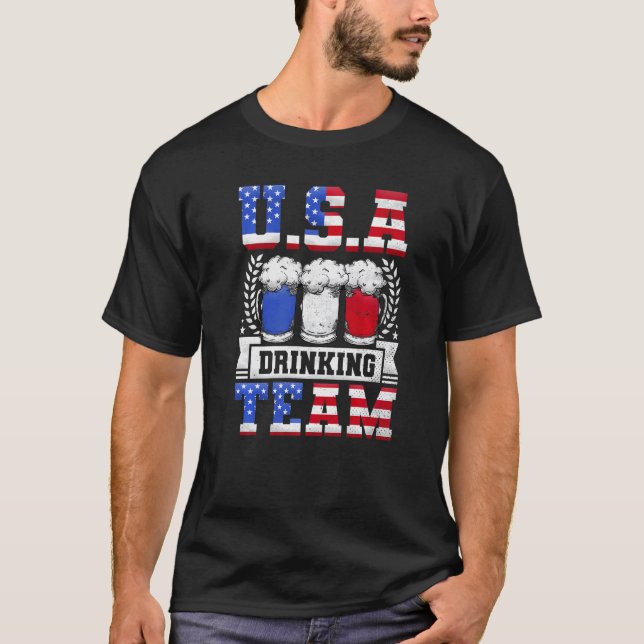T-shirt Jour de la bière de l'équipe de boisson américaine (Devant)