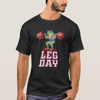 T-shirt Jour de la Jambe Grenouille Poids Lifting Squat Gy