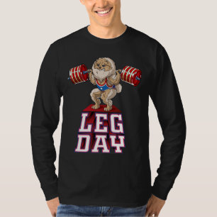T-shirt Jour de la Jambe Poméranien Poids Lifting Squat Gy
