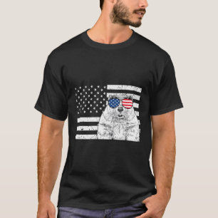 T-shirt Jour de la marmotte 4 juillet Animal Us Drapeau am