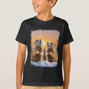 T-shirt Jour de la marmotte hurlement au lever du soleil M