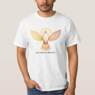 T-shirt Jour de la Pentecôte Ailes de Feu Oiseau Or Flamme