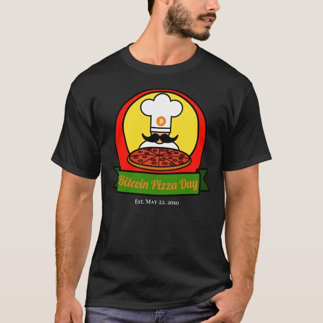 T-shirt Jour de la pizza Bitcoin (Devant)