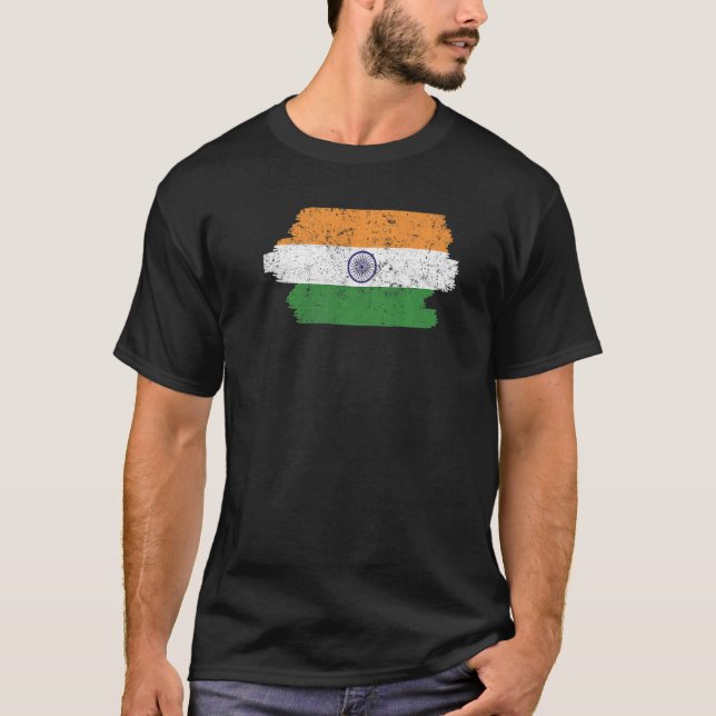 T-shirt Jour de la République de l'Inde Hindustani Drapeau (Devant)