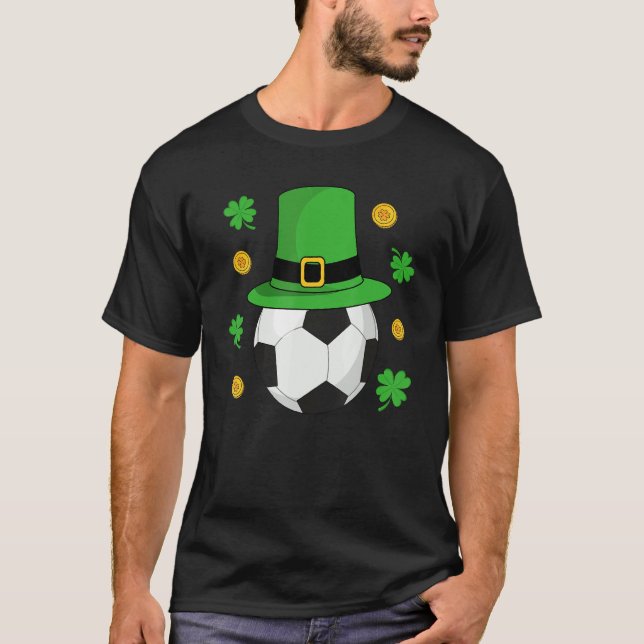 T-shirt Jour de la Saint Patrick balle de football Leprech (Devant)