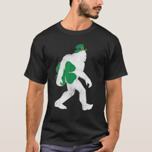 T-shirt Jour de la Saint Patrick Bigfoot T Clover Leaf Iri