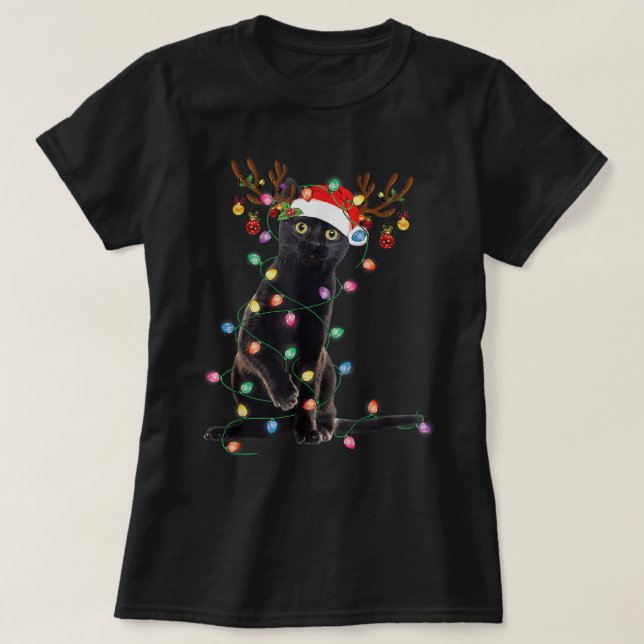 T-shirt Jour de la Saint Patrick Black Chat Cadeau Mon Luc (Design devant)