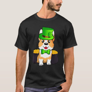 T-shirt Jour de la Saint-Patrick Chien Corgi Chanceux Lepr