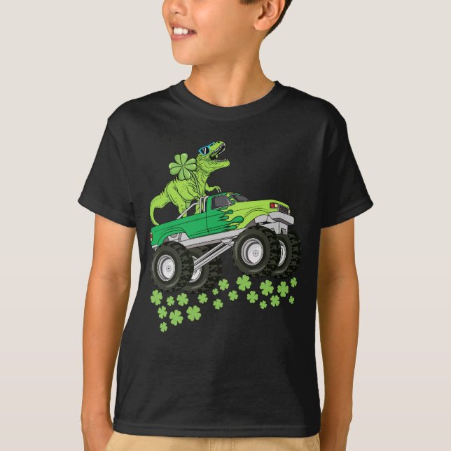 T-shirt Jour de la Saint Patrick Dinosaur T Rex Monster Ca (Devant)