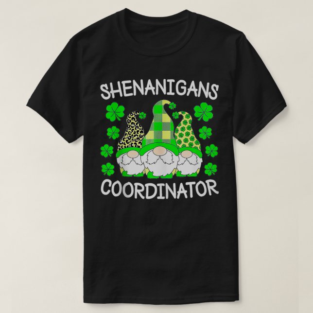 T-shirt Jour de la Saint Patrick Green Gnom, coordinateur  (Design devant)