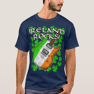 T-shirt Jour de la Saint Patrick Guitare Drapeau irlandais