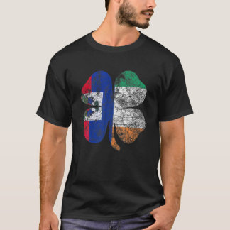 T-shirt Jour de la Saint Patrick Haïti Irlande Shamrock Ir