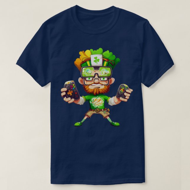 T-shirt Jour de la Saint Patrick Jeu Vidéo Shirt Gamer Lep (Design devant)