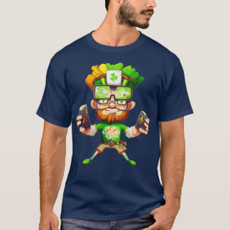 T-shirt Jour de la Saint Patrick Jeu Vidéo Shirt Gamer Lep