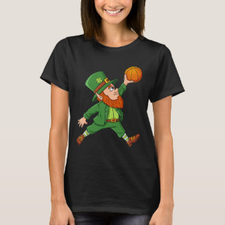 T-shirt Jour de la Saint Patrick Leprechaun Basket Lucky B