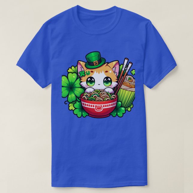 T-shirt Jour de la Saint Patrick mignon irlandais Ramen Ki (Design devant)