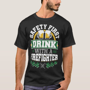 T-shirt Jour de la Saint Patrick Sécurité première boisson