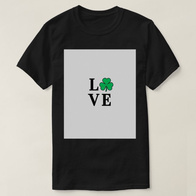 T-shirt Jour de la Saint Patrick, Shamrock, Clover, LOVE,  (Design devant)