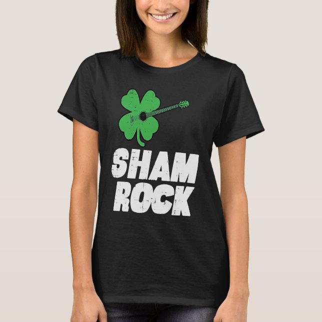 T-shirt Jour de la Saint Patrick Shamrock Guitare Saint Pa (Devant)