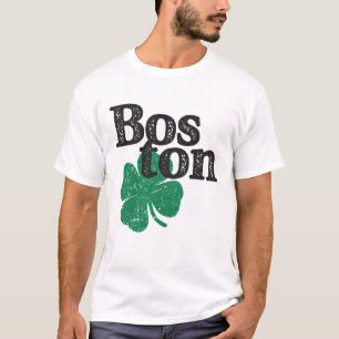 T-shirt Jour de la Saint Patrick Shamrock Massachusetts Bo