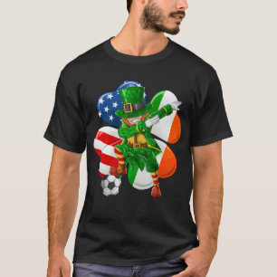 T-shirt Jour de la Saint Patrick Soccer Dabbing Leprechaun
