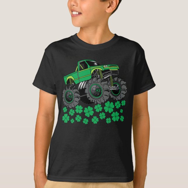 T-shirt Jour de la Saint Patrick Toddler Monster Truck Boy (Devant)