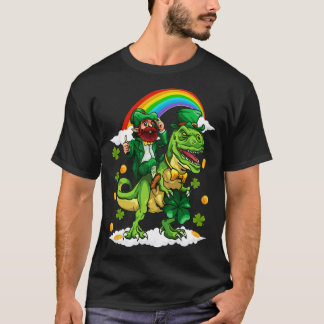 T-shirt Jour de la Saint Patrick Trex Dino Leprechaun T Re