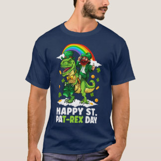 T-shirt Jour de la Saint Patrick Trex Dino Leprechaun T Re