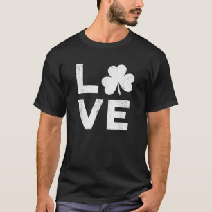 T-shirt Jour de la Saint Patrick Vintage Shamrock LOVE Iri