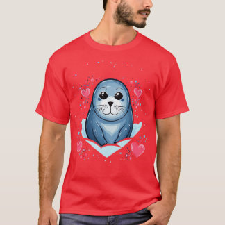 T-shirt Jour de la Saint-Valentin de phoque à harpe