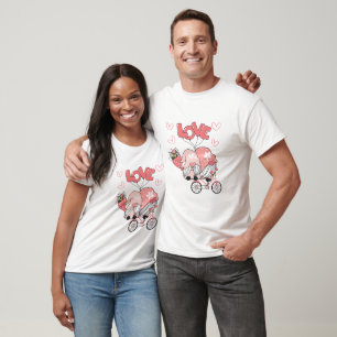 T-shirt Jour de la Saint-Valentin rose noir
