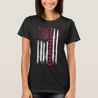 T-shirt Jour de la Saint-Valentin vintage Drapeau américai