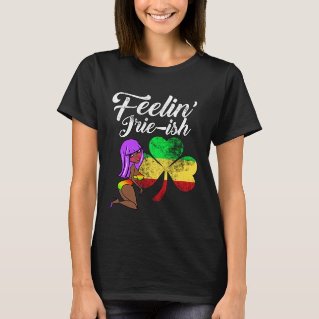 T-shirt Jour de la St Patrick Feelin Irie ish Rasta Gi (Devant)