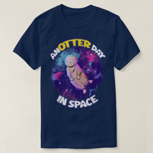 T-shirt Jour de l'Anotter dans l'espace Otter Astronaut Pu (Design devant)